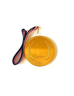 Snoep - chocolade medaille no 1 met lint