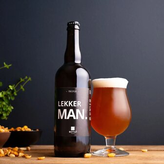 Fles bier groot Lekker Man!