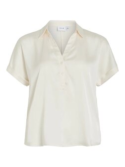 Vila glanzende blouse Vienna clouddancer *gerecycled polyester* 