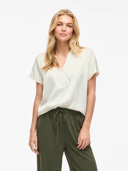 Vila glanzende blouse Vienna clouddancer *gerecycled polyester* 
