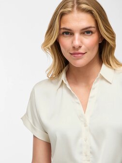 Vila glanzende blouse Vienna clouddancer *gerecycled polyester* 