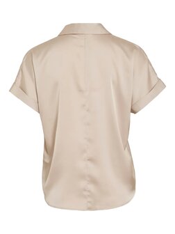 Vila glanzende blouse Vienna cement *gerecycled polyester* 