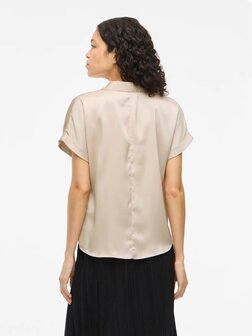 Vila glanzende blouse Vienna cement *gerecycled polyester* 