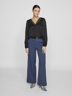 Vila broek wide leg vivarone indigo blue