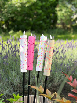 Tuinfakkel LED solar splash wit