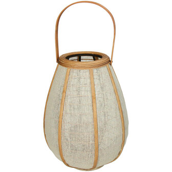Windlicht bamboe ivoor 25x25x35 cm