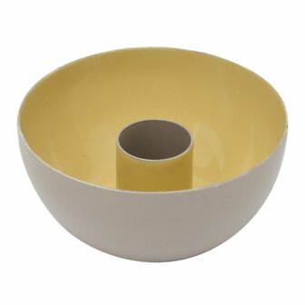 Kandelaar jul geel-creme