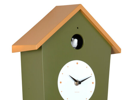 Wandklok Cuckoo light army green-ocre
