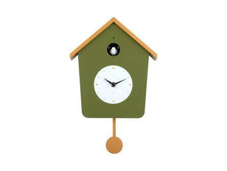 Wandklok Cuckoo light army green-ocre