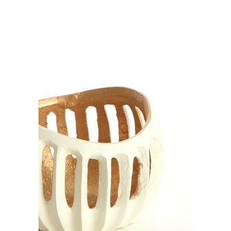 Waxinelichthouder Chalco offwhite-goud