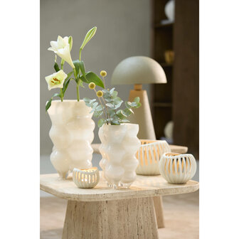 Waxinelichthouder Chalco offwhite-goud