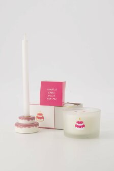 Zusss geurkaars in schuifdoosje taart wit-roze