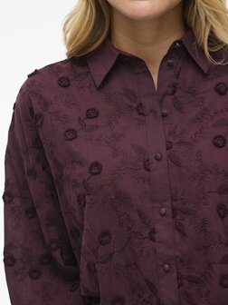 Vila blouse Visimone fig red *100% biologisch katoen*
