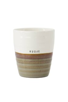 Zusss koffiemok kusje grijsblauw/wit