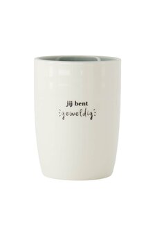 Zusss koffiemok je bent geweldig wit/grijsblauw