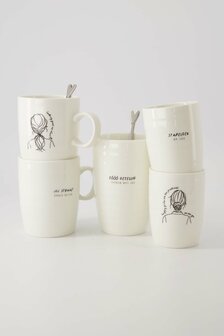 Zusss koffiemok stapelgek op jou wit/zwart
