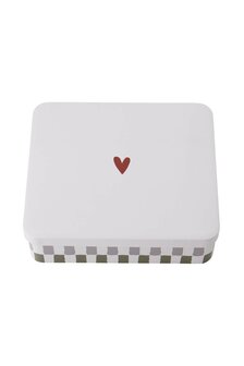 Zusss koekblik hartje rood - grijs - groen