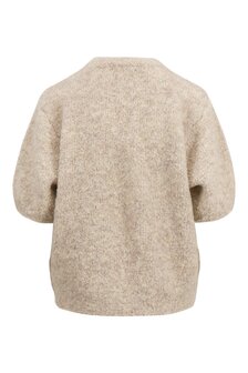 Zusss boucle trui  met ronde hals - beige