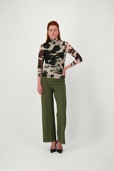 Zusss mesh top met vlekkenprint