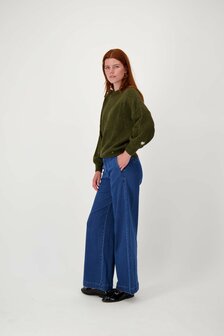 Zusss trui met hartje moss green