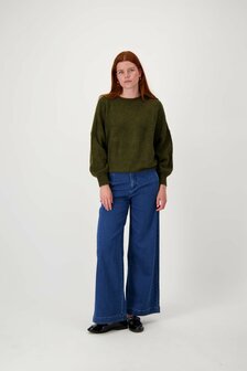 Zusss trui met hartje moss green