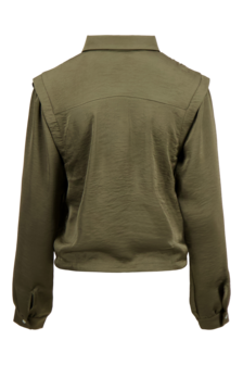 Zusss satijnen blouse - moss green