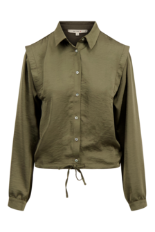 Zusss satijnen blouse - moss green