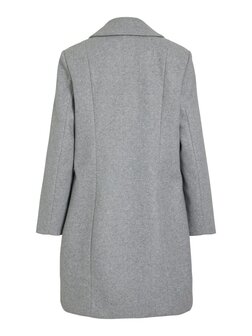 Vila button coat light grey melange