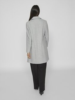 Vila button coat light grey melange