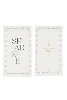 Zusss servetten sparkle wit, donkerblauw, goud
