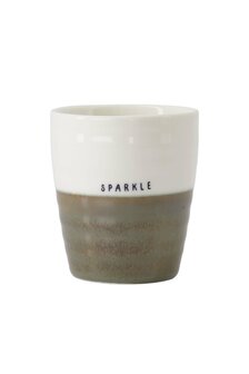 Zusss koffiemok sparkle wit/donkergroen