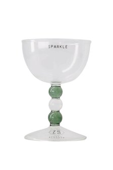 Zusss wijnglas sparkle transparant/groen