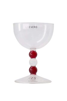 Zusss wijnglas lieverd transparant/rood