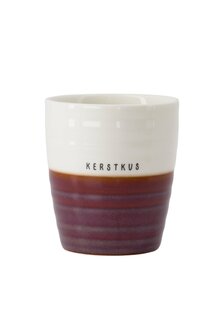 Zusss koffiemok kerstkus wit/donkerrood