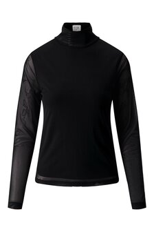 Zusss mesh top met col zwart