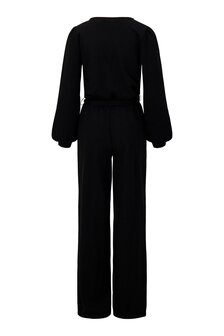 Zusss overslag jumpsuit zwart met lurex