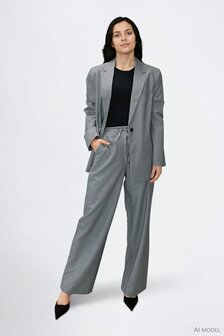 Vila wide leg broek Vimalli grey