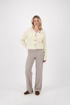 Zusss jaquard broek tweekleurig beige/offwhite 