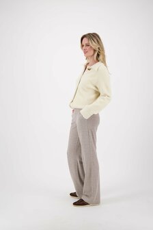 Zusss jaquard broek tweekleurig beige/offwhite 