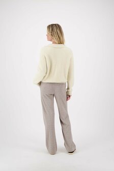 Zusss jaquard broek tweekleurig beige/offwhite 