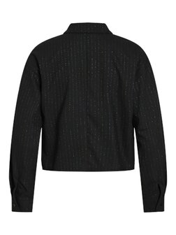 Vila kort blouse jasje met zilverdraad