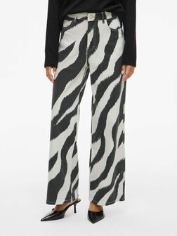 Vila printed wide leg jeans vifreya birch-black