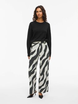 Vila printed wide leg jeans vifreya birch-black