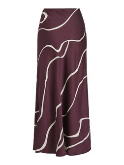 Vila Viellette high waist middellange rok print fig