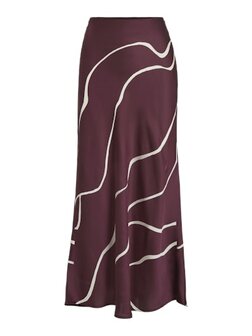 Vila Viellette high waist middellange rok print fig