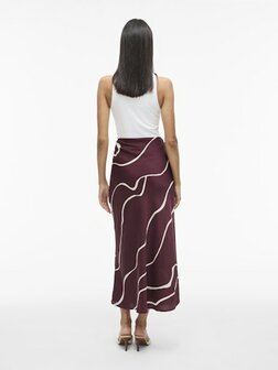 Vila Viellette high waist middellange rok print fig