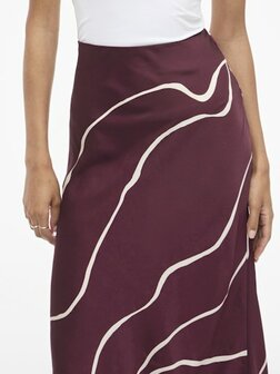 Vila Viellette high waist middellange rok print fig