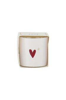 Zusss geurkaarsje in wikkel hartje wit rood goud