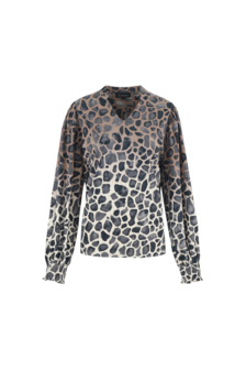 G-Maxx top Darina wood ash/grey brown print