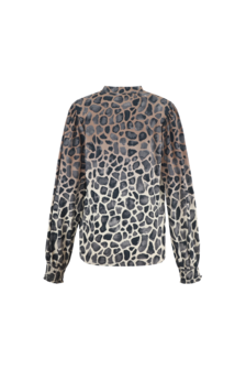 G-Maxx top Darina wood ash/grey brown print